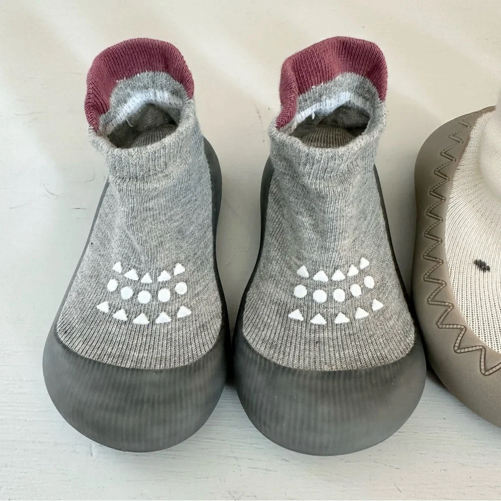 Bundle of 3 Knit Walking Sock Shoes 18-24 months
